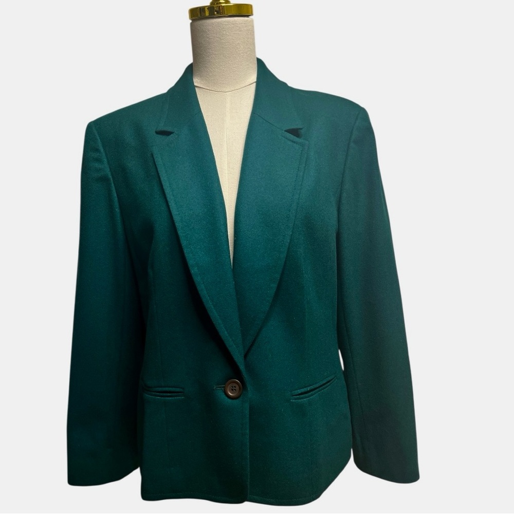 Pendleton Vintage Women’s Wool Green Emerald Blazer Made in USA Sz 14